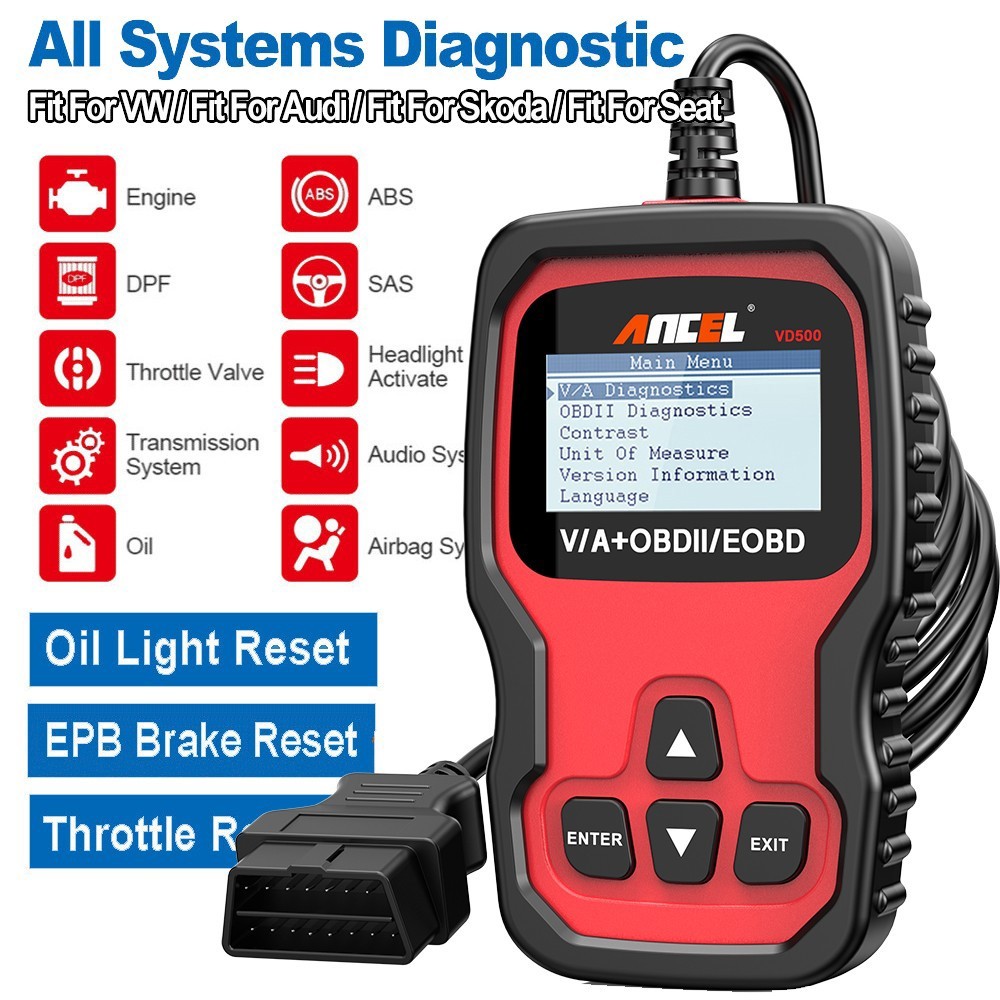 ANCEL Car ABS SRS Code Reader OBD2 Scanner All Systems Diagnostic Tool EPB Oil