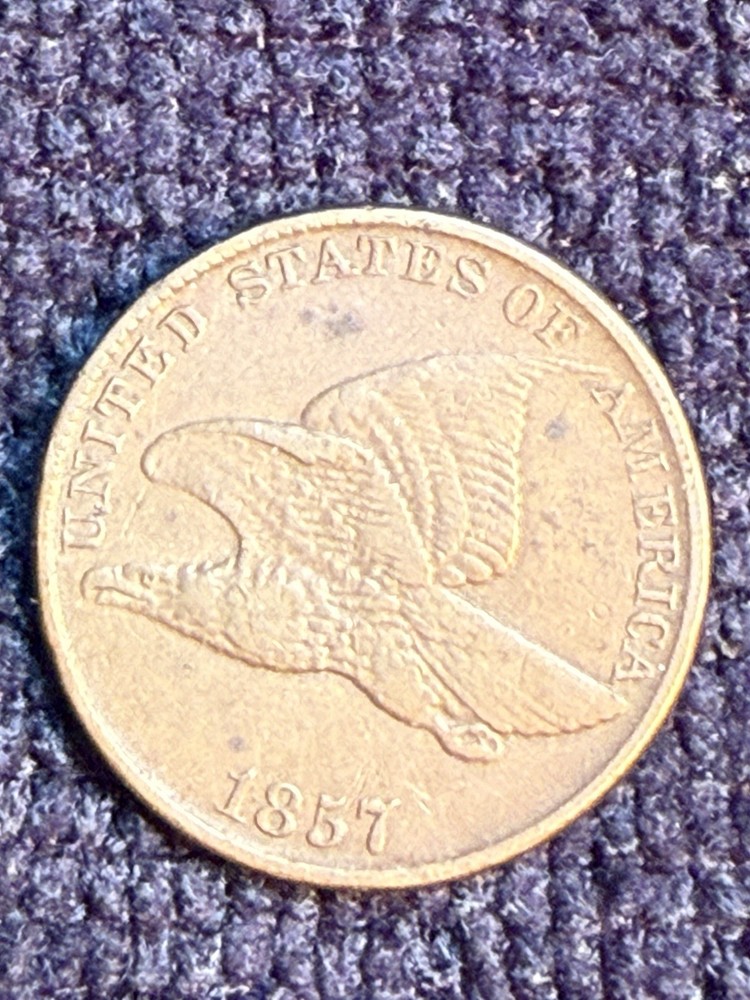 1857 1c Flying Eagle One Cent Penny XF