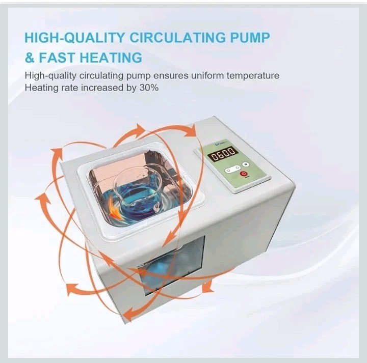 2L Lab Water Bath with Circulating Pump, Three-Sided Viewing Windows, PID...