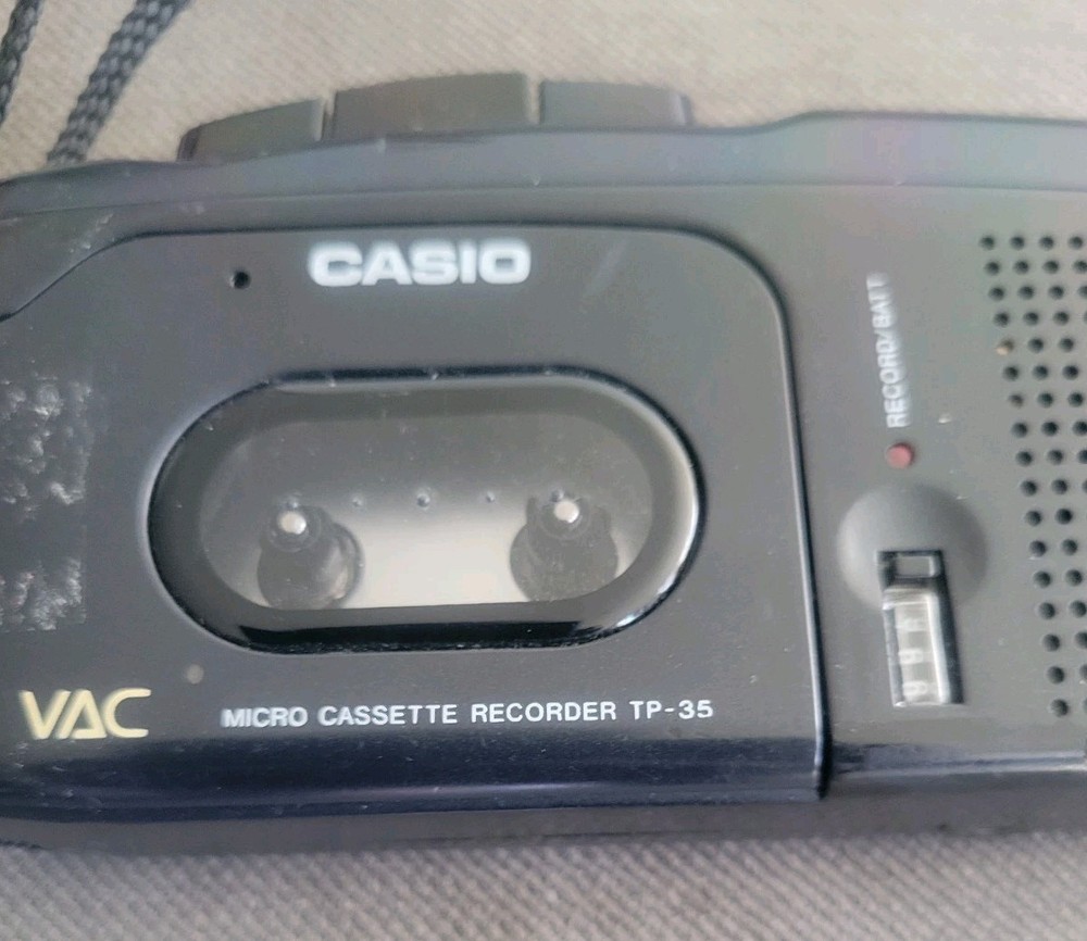 Casio TP-35 Dictaphone Micro Black Cassette Recorder