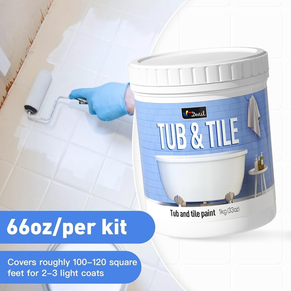 Professional Tub Refinish Kit | Water-Based, Quick Dry, Enhanced Durability