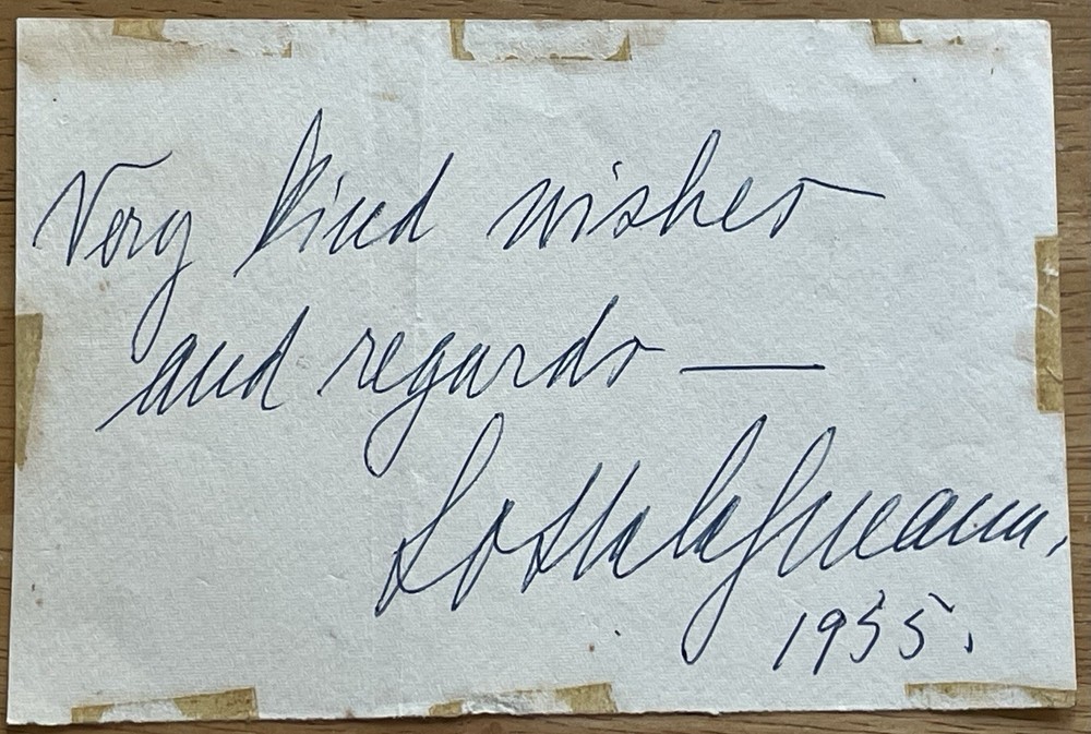 Soprano Lotte Lehmann Autograph