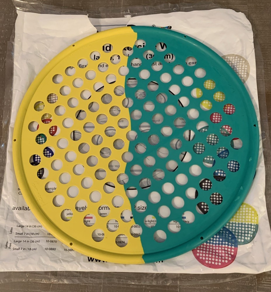 EUC CanDo Hand Exercise Web - Large 14" Diameter - Yellow/Green (x-light/medium)