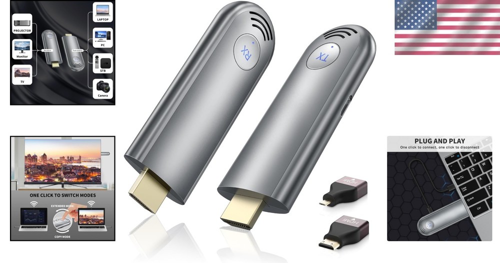 Compact Wireless HDMI Receiver & Transmitter for High-Quality Video Streaming