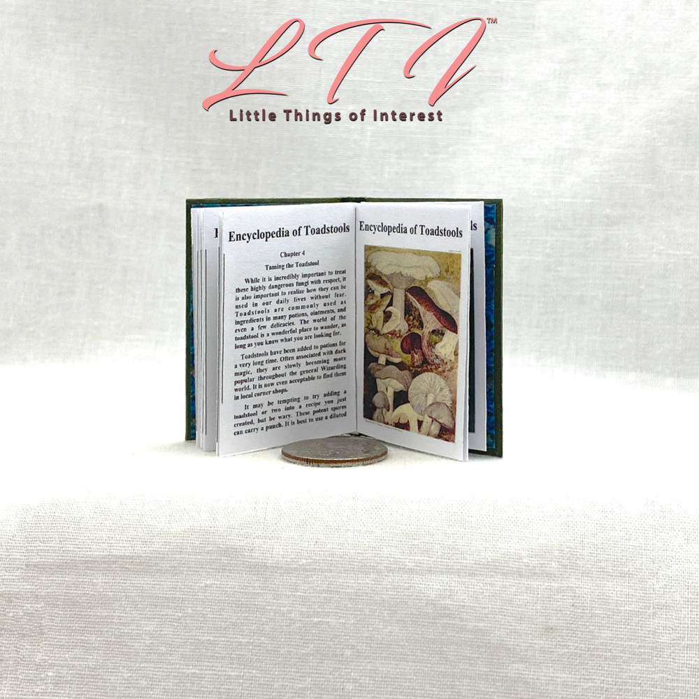 1:6 Scale ENCYCLOPEDIA OF TOADSTOOLS Miniature Illustrated Readable Book