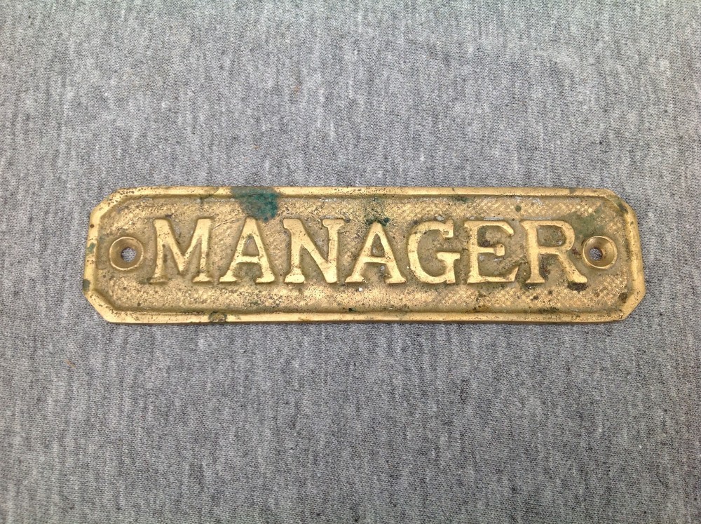 Brass "Manager" Plaque