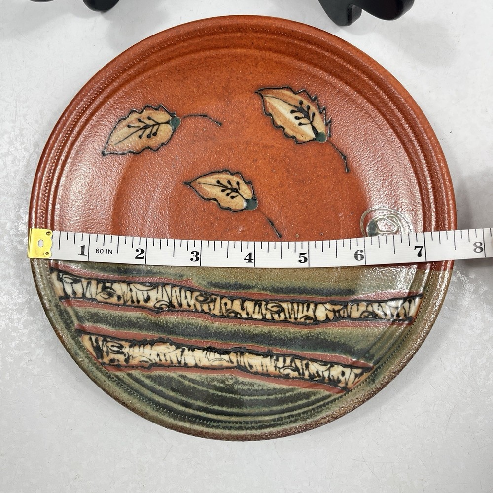 Pottery Plate Front Ave Pottery & Tile Decorative Signed Handmade USA Made 7.5"