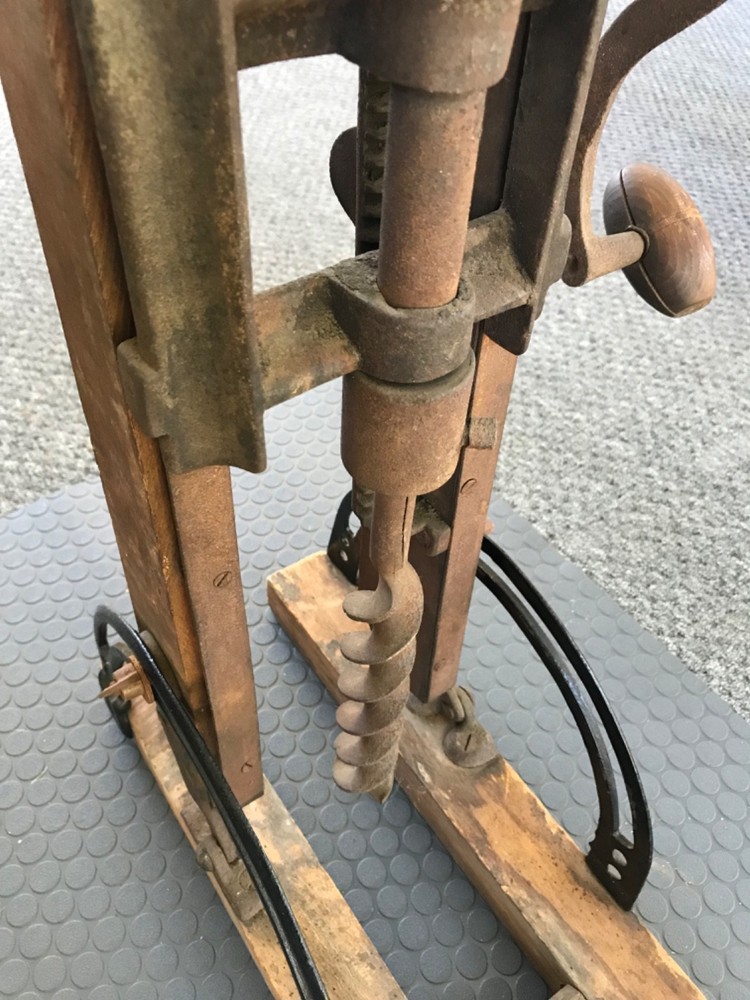 Antique Folding Hand Crank Barn/Post/Beam Drill Boring Machine