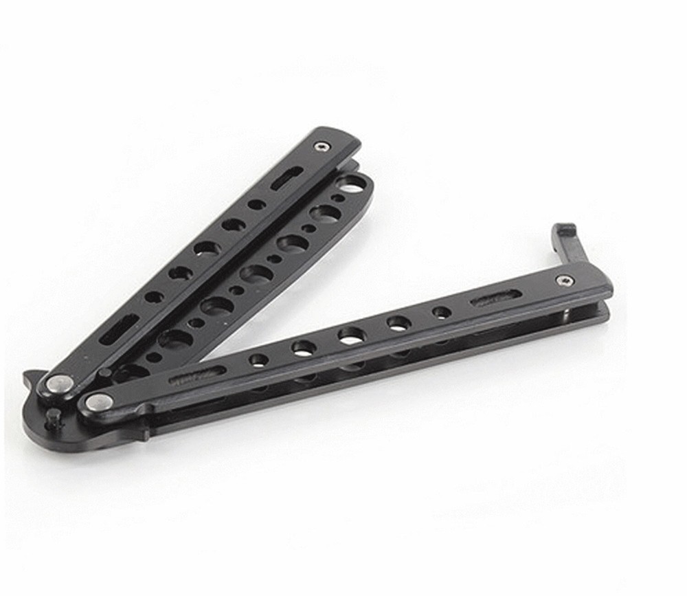 2Pack Butterfly Trainer Training Dull Tool Metal Knifes Practice Stainless BLACK