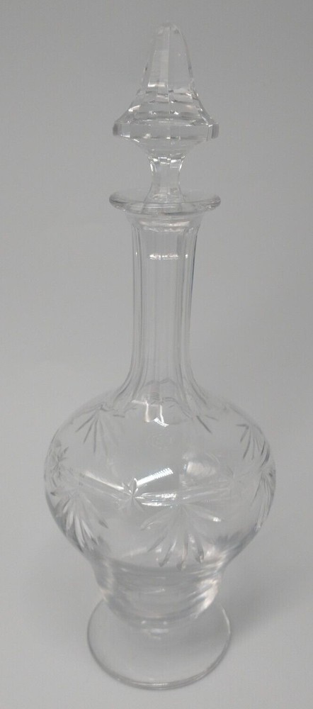 Crystal Decanter 13" Footed Vintage MCM