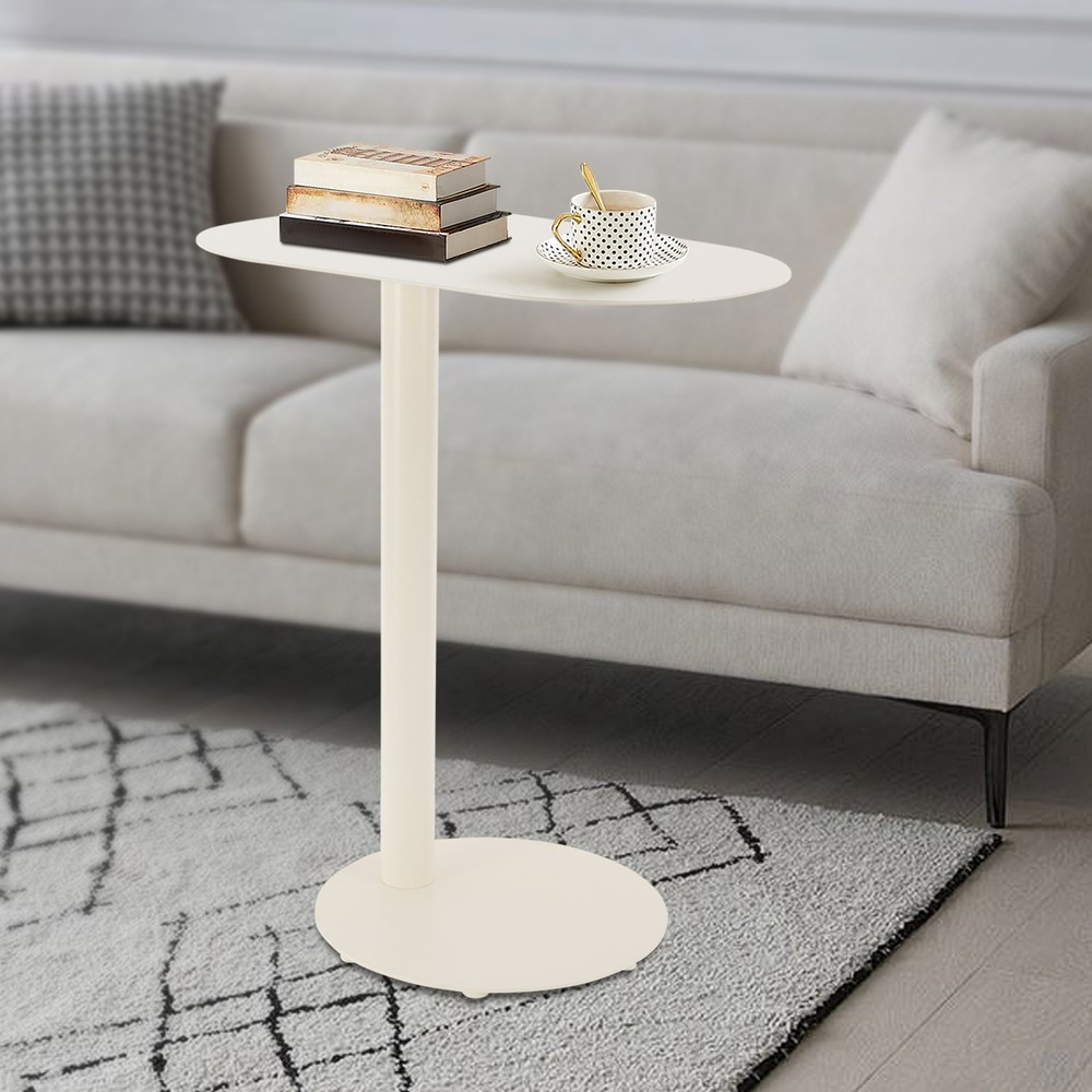 C-Shaped Side Table, Iron End Table, Couch Side Table Freestanding