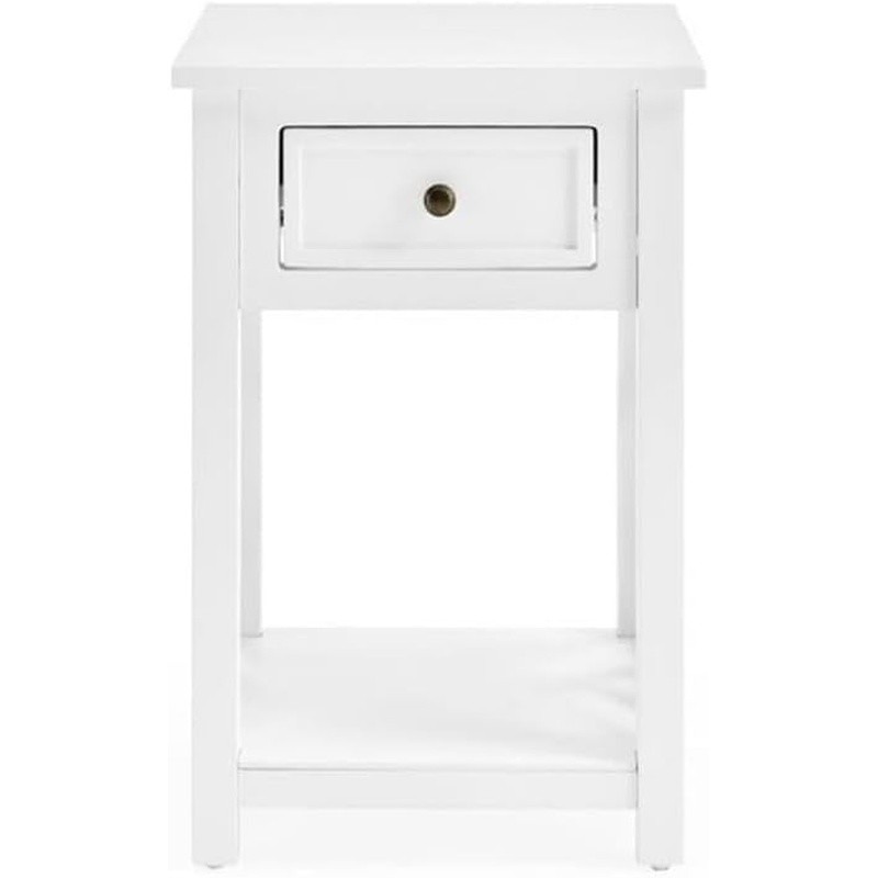 Coventry Wood End Table W/ Drawer & Shelf Modern Versatile Storage Solution New