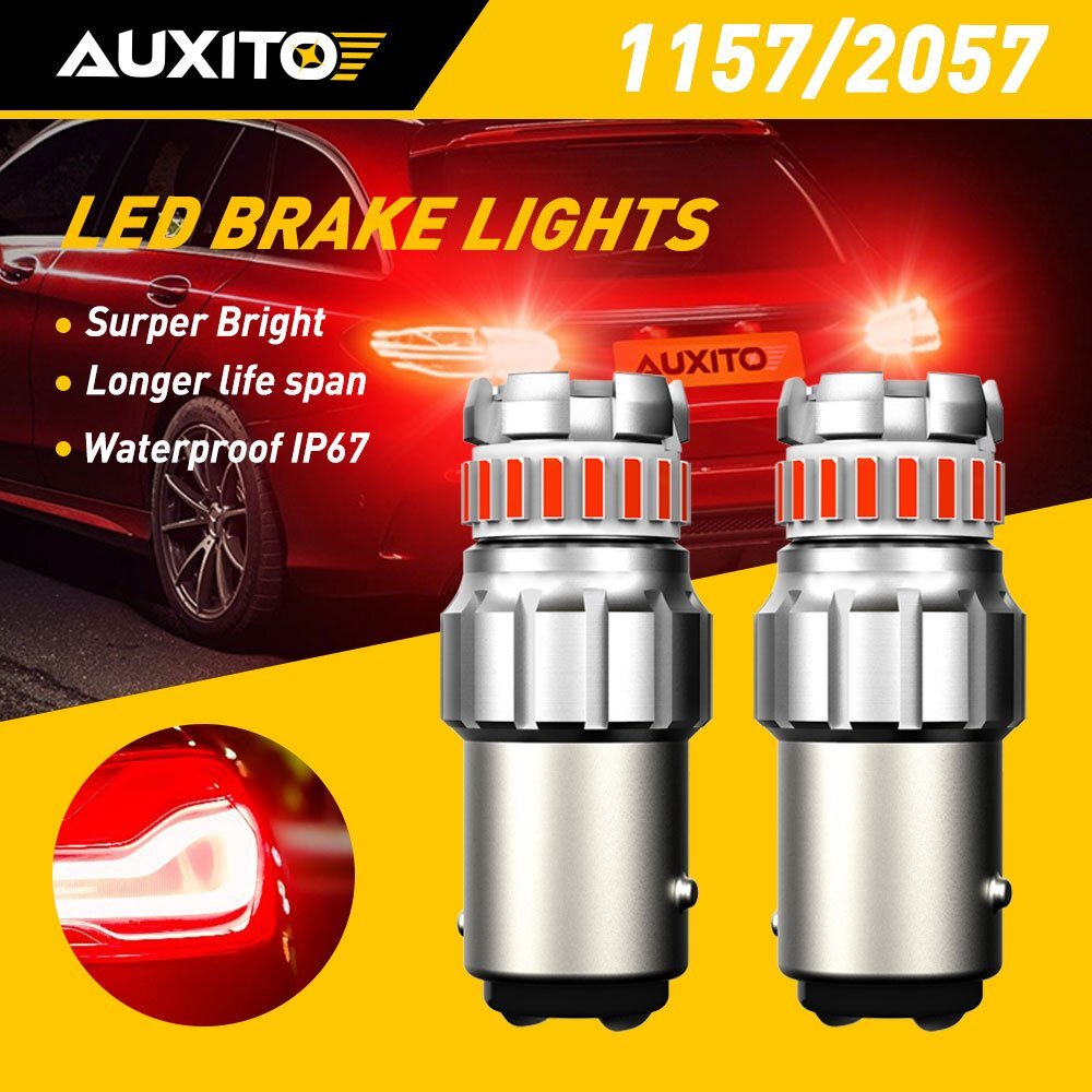 AUXITO Red 1157 CANBUS Error Free LED Turn Signal Tail Stop Brake Light Bulbs US