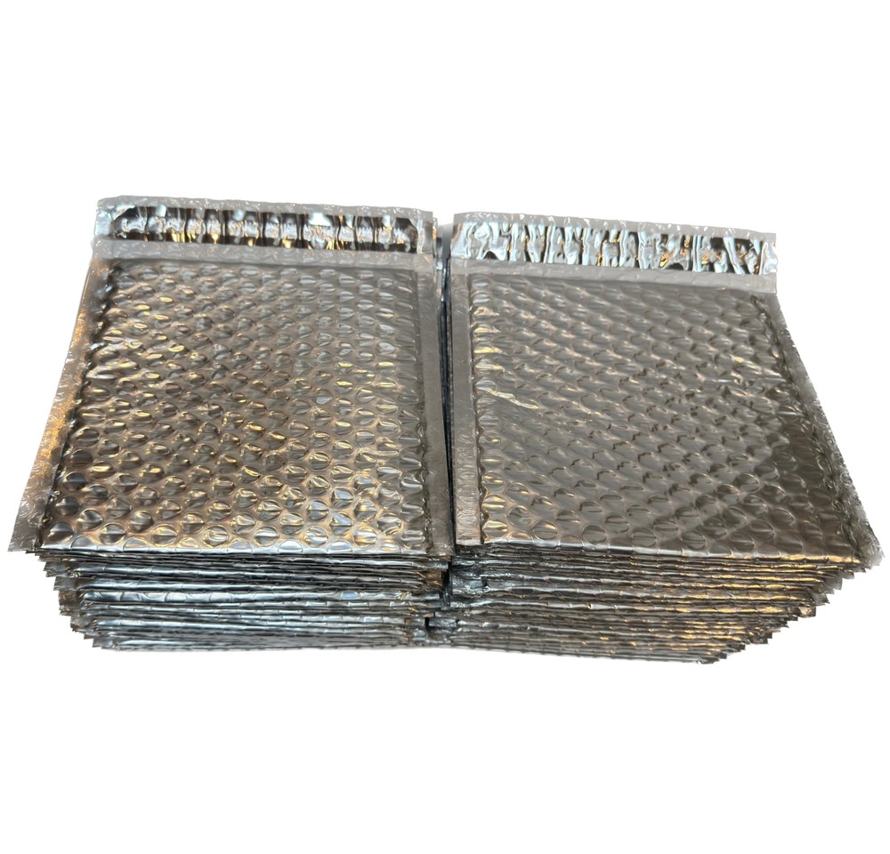 BlueProton Silver Metalized Poly Bubble Mailers, 6" x 6.5" (25 Pack)
