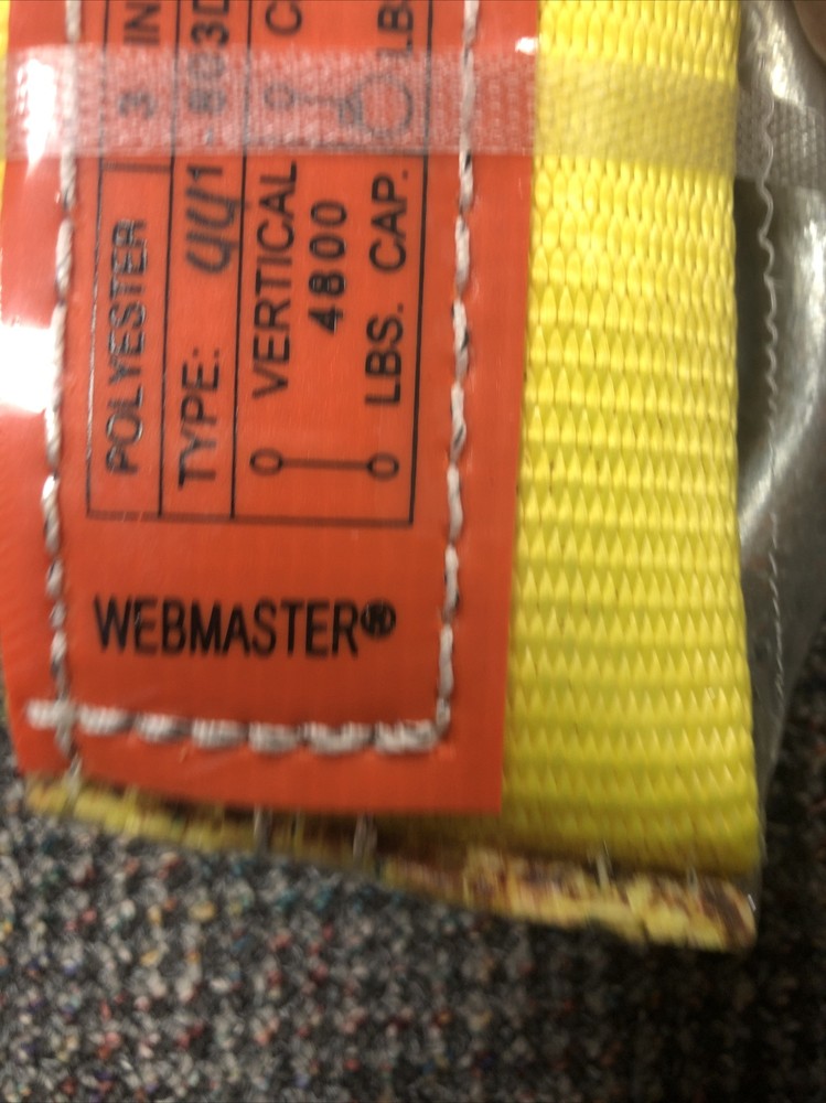 Webmaster 1600 Polyester Web Sling - 3’ X 8’ Unlink 1 Ply UU1803DX8