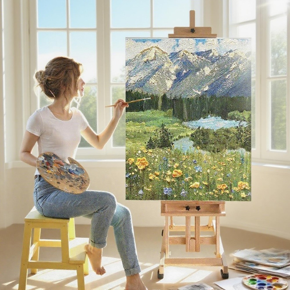 Extra Large Easel 73-Inch Canvas Adjustable Storage Tray Professional H-Frame 🎨