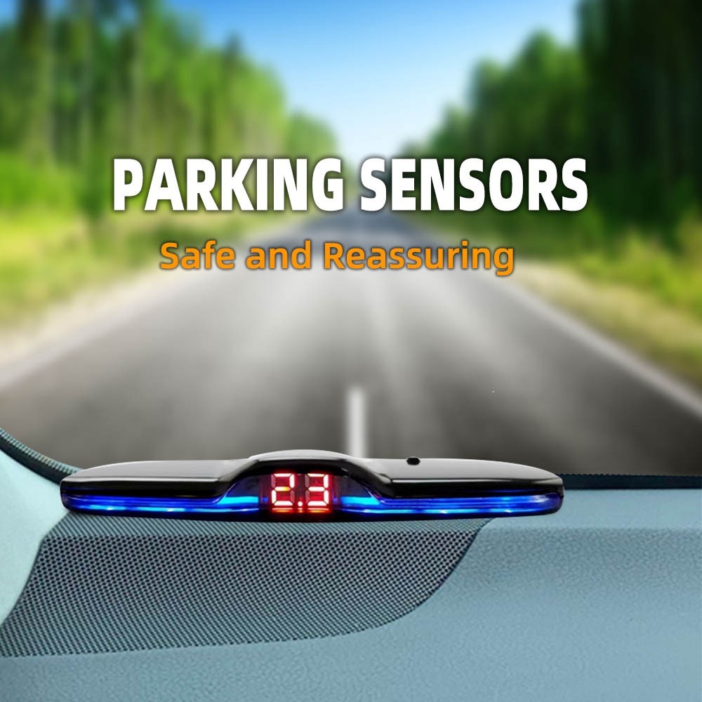 Rear Parking Sensor System with 4 Sensors, LED Display & Warning Buzzer - Backup