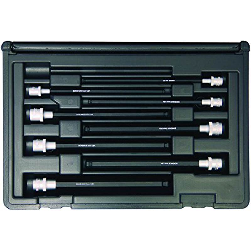 Bondhus 30887 Socket Ball End Bit Tool Set with Sockets, 6", 8 Pc