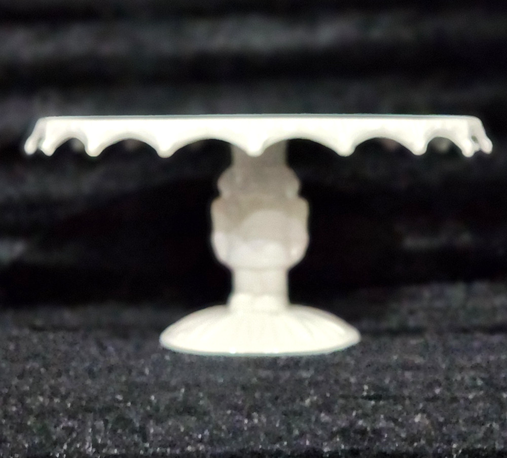 White EMBOSSED SNOWFLAKE Cake Stand 9" Nutcracker Pedestal Ceramic Hobby Lobby