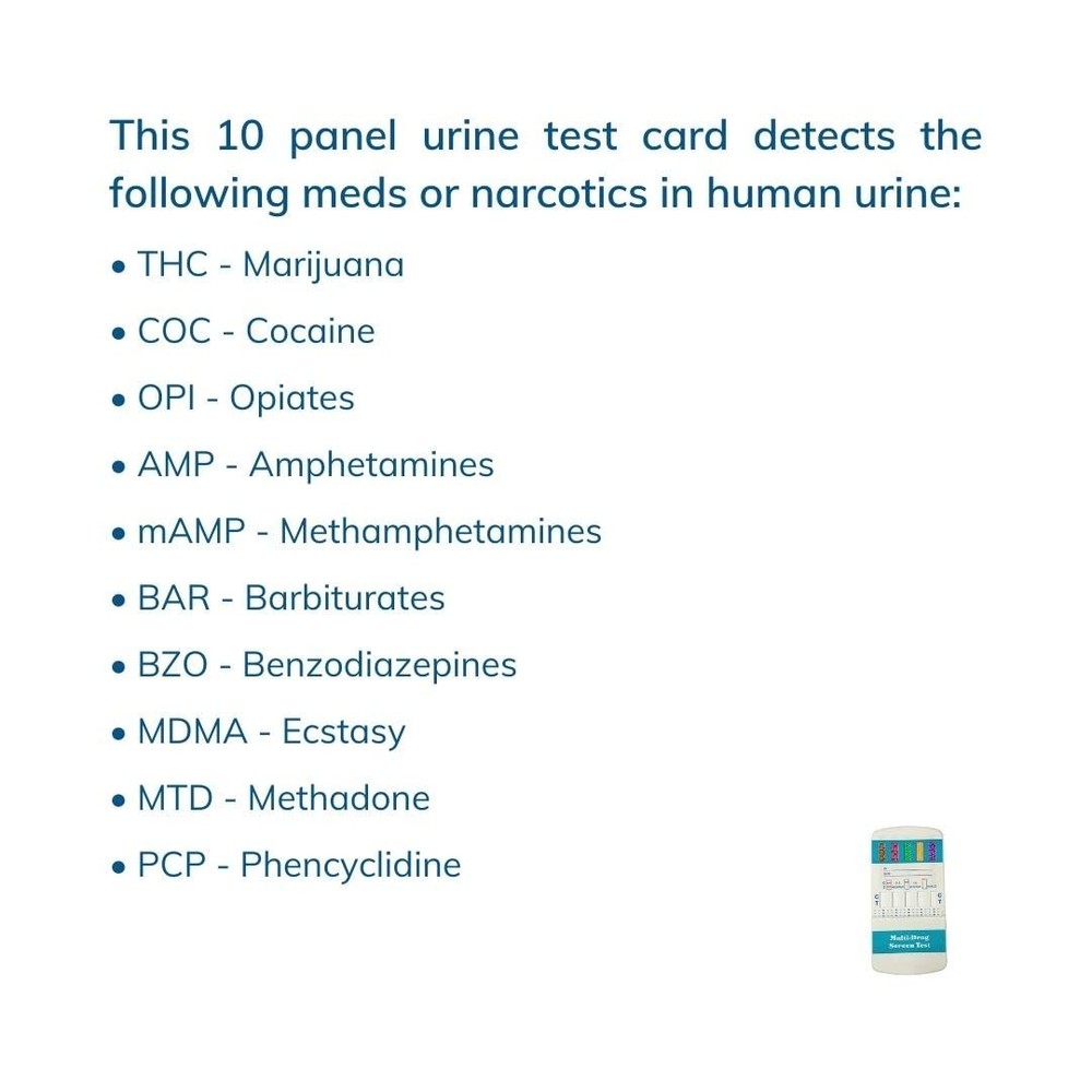 10 Panel Dip Drug Testing Kit, Test for 10 Different Drugs. (1)