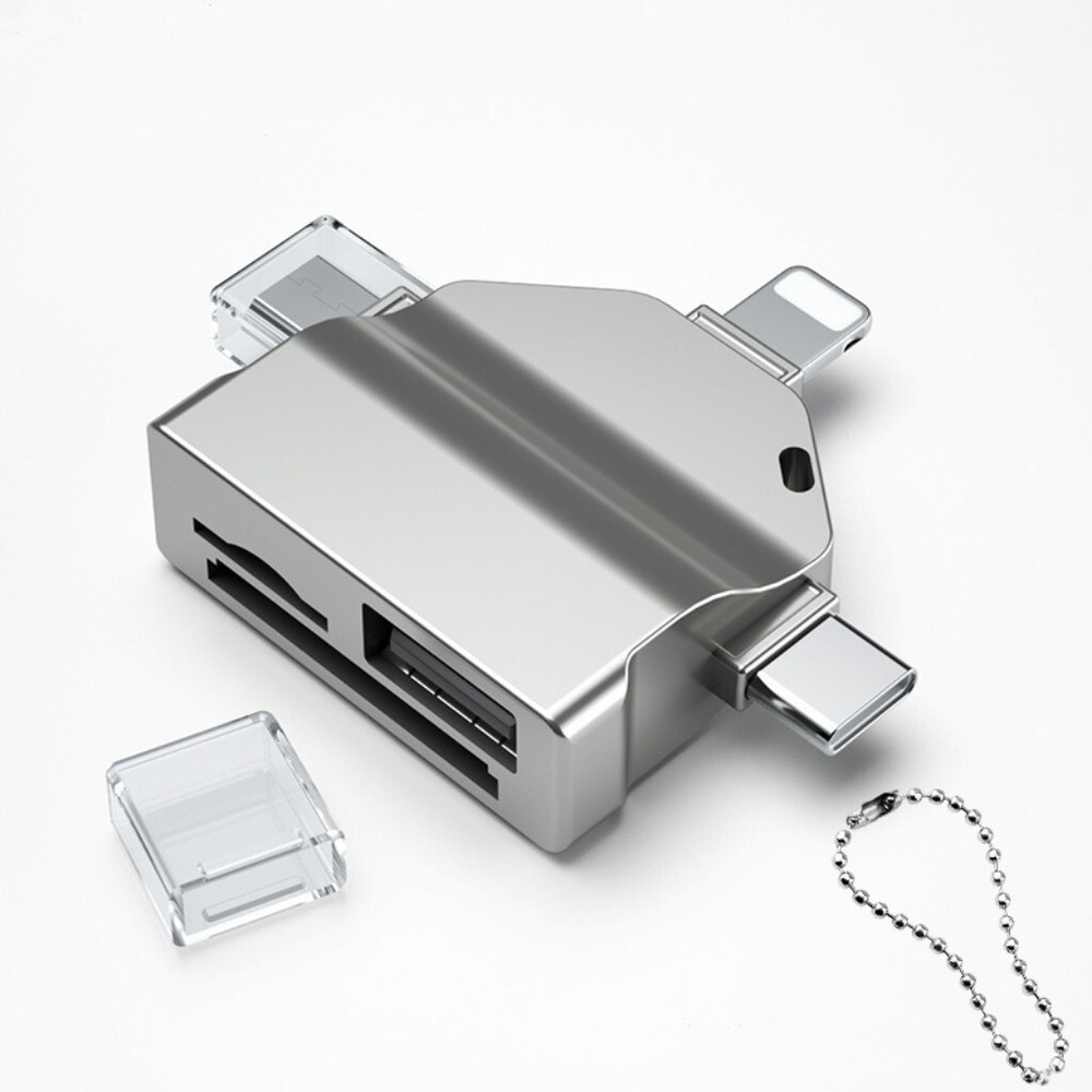 All in 1 SD TF Card reader for iPhone and USB-C and Android phones tablets