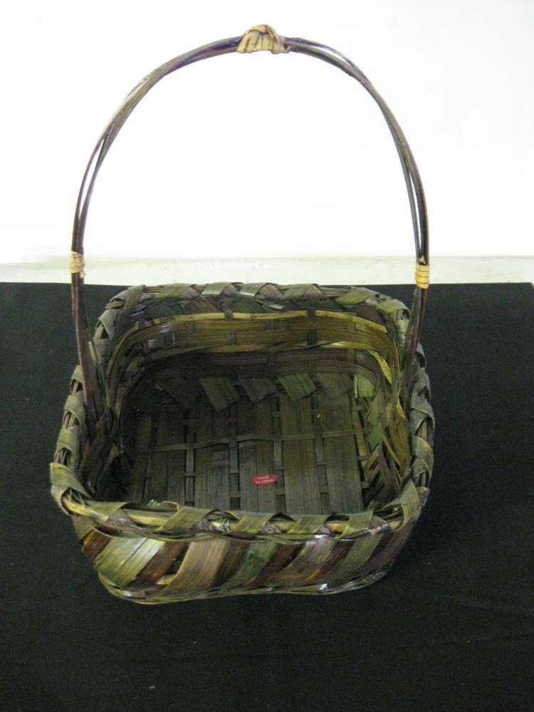 8 1/2" SQUARE WICKER BASKET WITH 12" TALL HANDLE