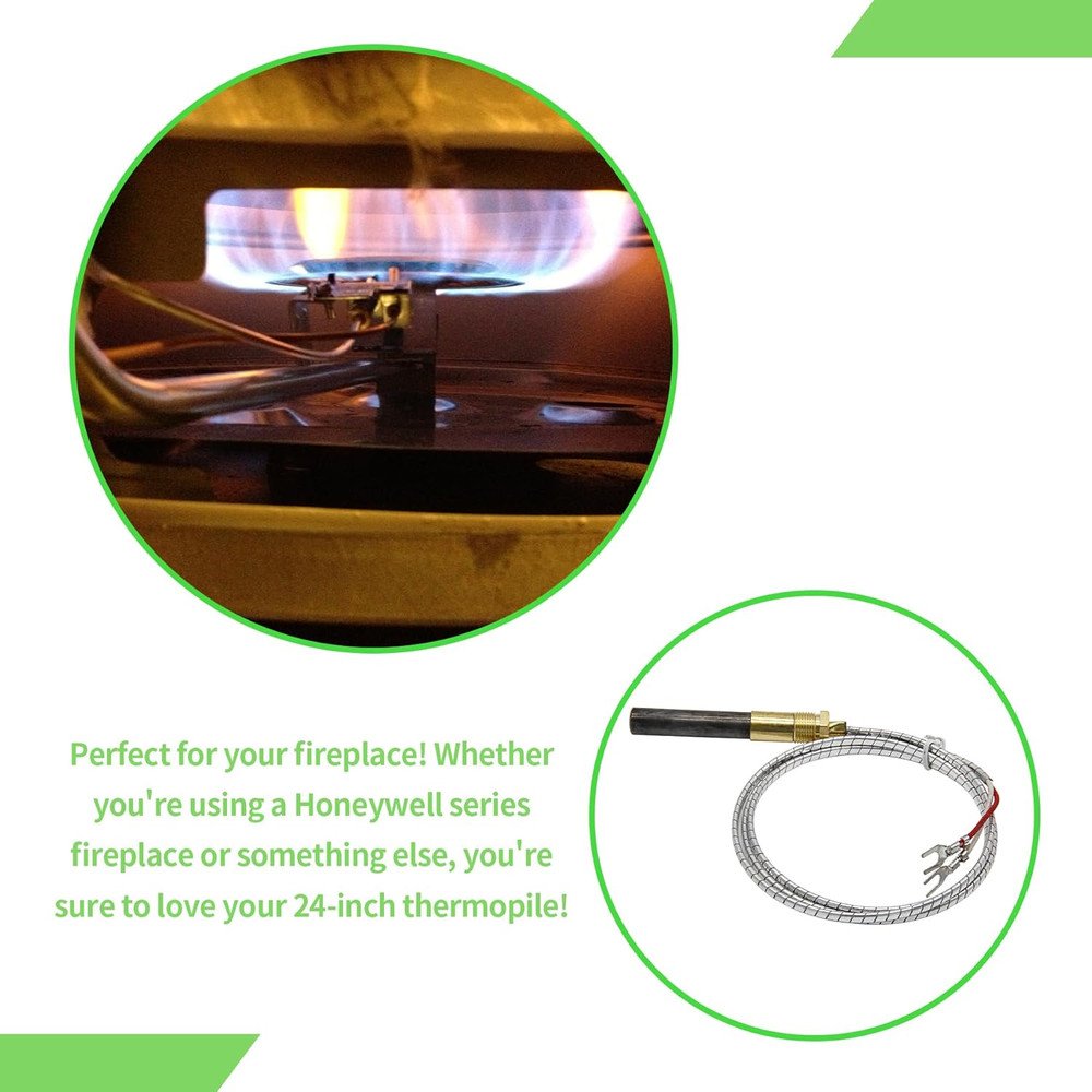 36" Thermopile Generator, 750mV Q313A for Gas Fireplaces & Water Heaters