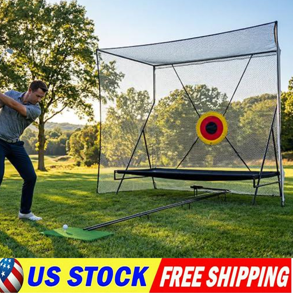 10x8ft Golf Practice Net Hitting Nets with Target & Ball Return & Ball Blanket