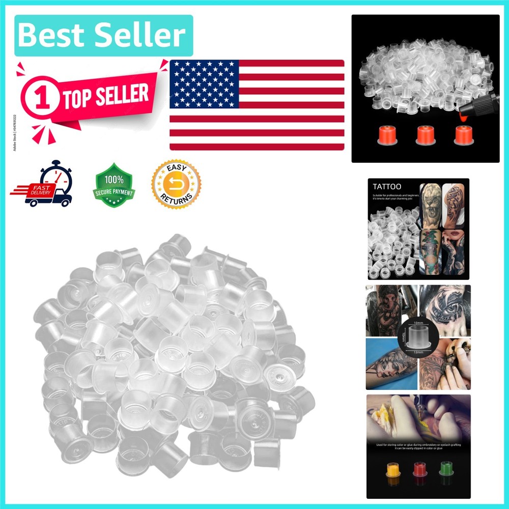 Versatile 300pcs Tattoo Ink Cups Set - Small, Medium, Large - Durable Design