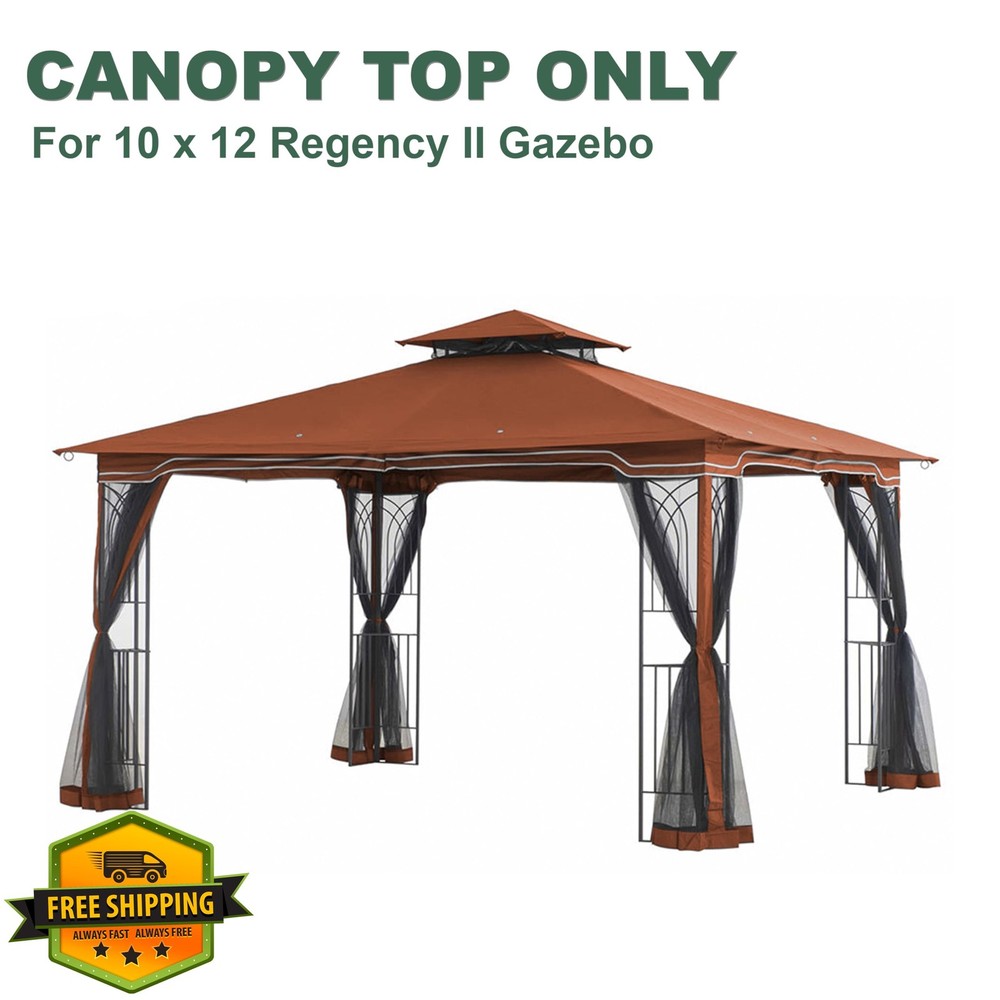 JANCANOPY Rust Red 10x12 Regency II Gazebo Canopy Replacement