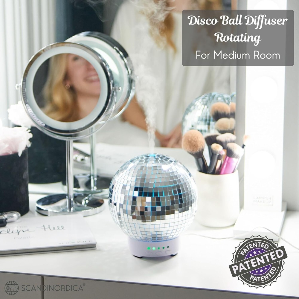 Disco Diffuser Ball Rotating -Essential Oil Diffuser with Whispe Quiet Operation
