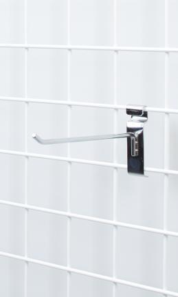 SSWBasics 8" Gridwall Hooks - Pack of 50 Chrome Wire Grid Wall Hooks - Durable