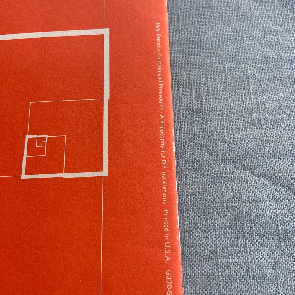 Vintage IBM Data Security Controls Procedures DP Installations 1977 2nd Ed. PC