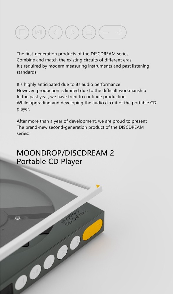 MOONDROP DISCDREAM 2 Portable CD Player USB Desktop Sound Card Function Optical