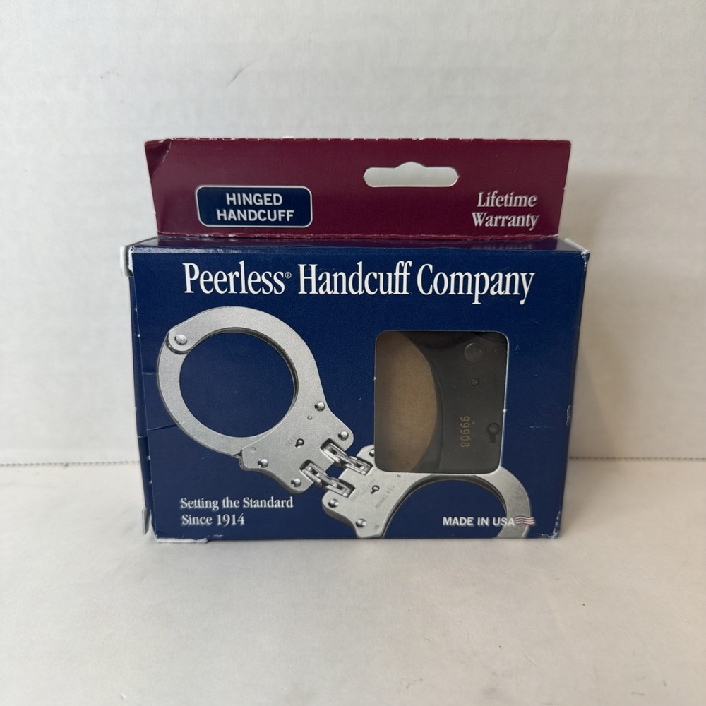 Peerless Model 802C Hinge-Linked Handcuffs & Keys 801P Cuffs Black Oxide New