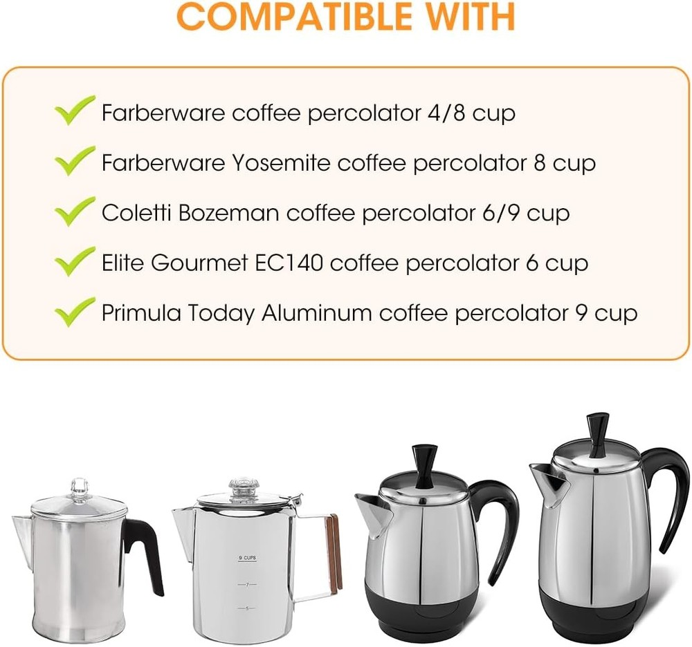 10-Pack Percolator Coffee Filters Compatible with Farberware Model