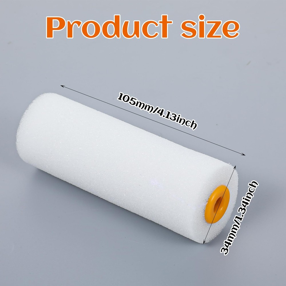 30 Pack 4 Inch Foam Paint Roller Covers, High Density White Mini Paint Roller...