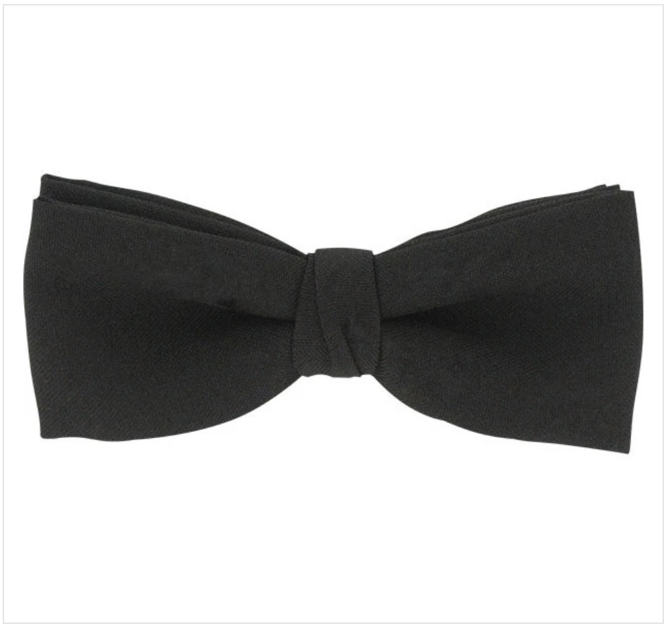GENUINE U.S. ARMY BLACK BOW WITH BAND POLY SATIN