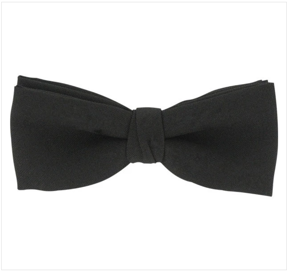 GENUINE U.S. ARMY BLACK BOW WITH BAND POLY SATIN
