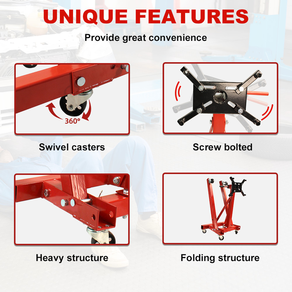 2000 LBS Folding Engine StandVehicle Engine BlockStand 360Degree Head