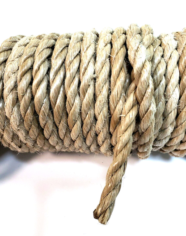 1/4 in. x 94 ft. Brown 3-Strand Poly Twisted Rope *Tie, Pull, Swing. Braid...