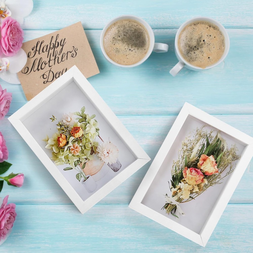 Shadow Box Frame 6 Pack Small Wooden Picture Frame Display Case for Photos