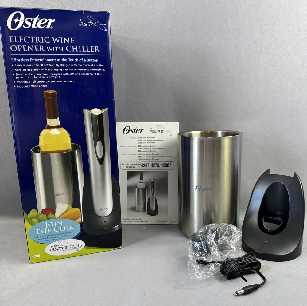 Oster Electric Wine Opener Replacement AC/DC Adapter & Charging Base & Chiller
