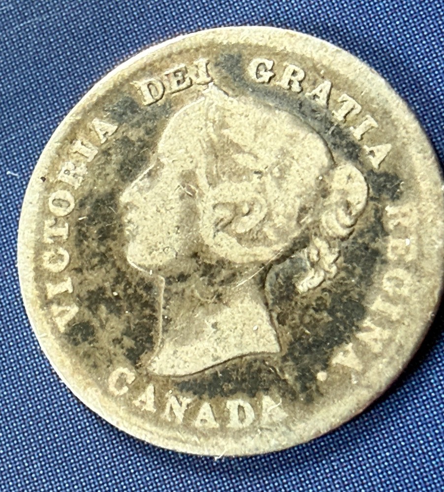 1872 Canada Silver 5 Cents as pictured.
