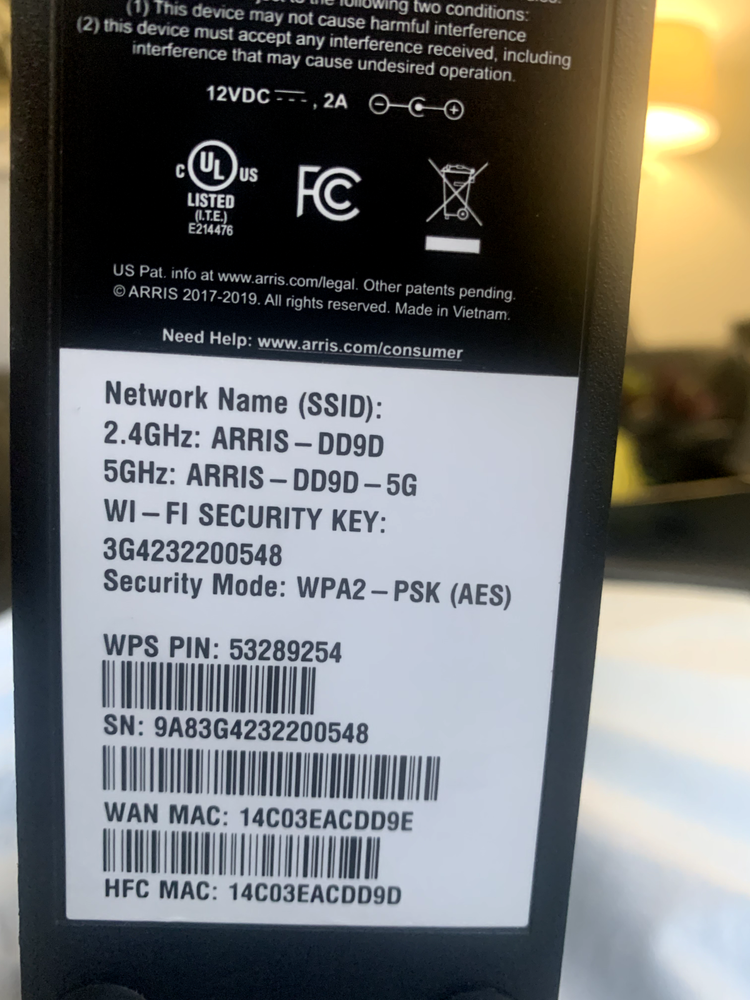 ARRIS ‎SBG7600AC2-RB Cable Modem Plus - Black