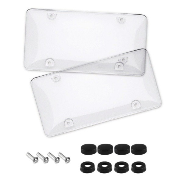 2xUnbreakable License Plate Bubble Covers Universal Fitment Protector License