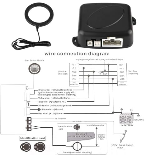 Push to Start Ignition Kit Smart RFID Push Button Engine Starter Kit, Keyless