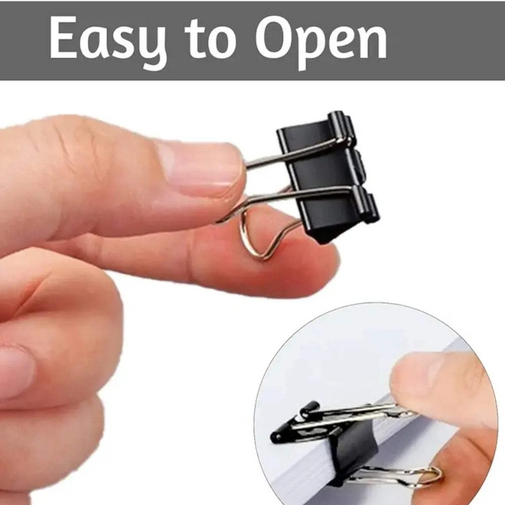 15mm Black Binder Clips: 20 Pack
