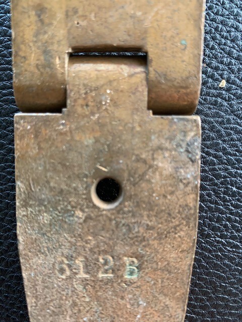 ANTIQUE SOLID BRASS HINGE WITH LOCK OPENING & DOOR PULL 612B