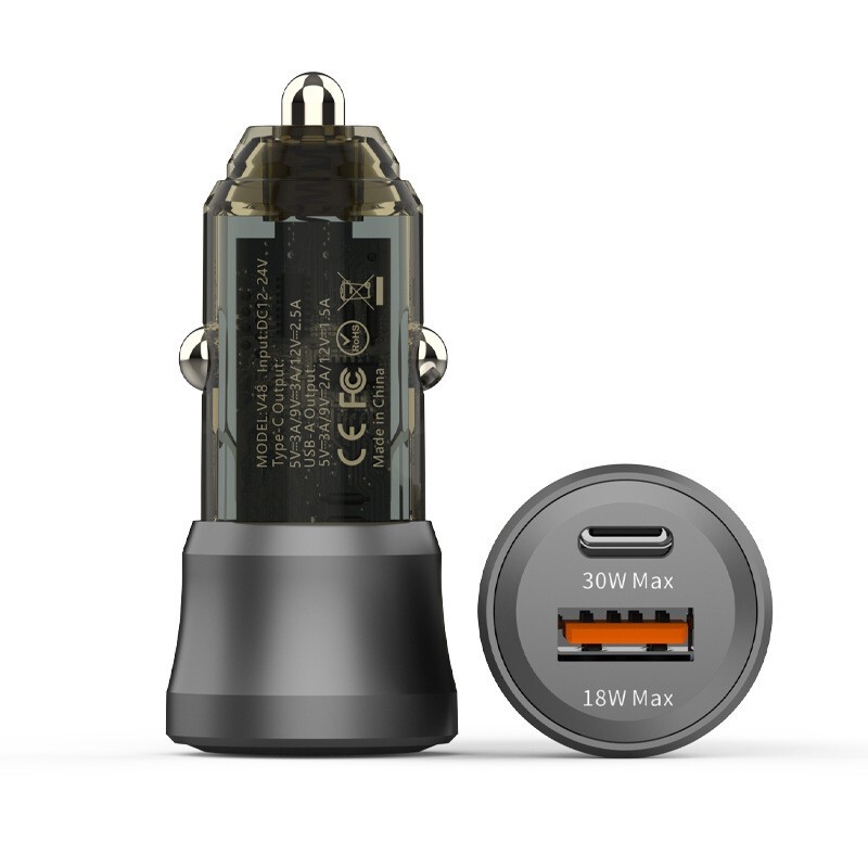 48W QC18W+PD30W Mini Car Charger Cell Phone Fast Charge Adapter Accessories